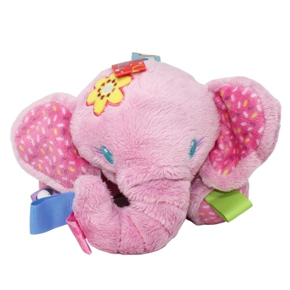 Taggies Other - Taggies Pink Elephant Plush Rattle Toy 10" Cuddly Soft Lovey Tag N Play Pal